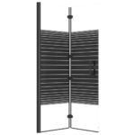 vidaXL Skladací sprchový kút ESG 80x140 cm čierny – Obrázok 4