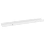 vidaXL Nástenné police 2 ks, lesklé biele 60x9x3 cm – Obrázok 4