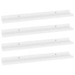 vidaXL Nástenné police 4 ks, biele 60x9x3 cm – Obrázok 2