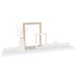 vidaXL Nástenné police 4 ks, biele 60x9x3 cm – Obrázok 3