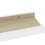 vidaXL Nástenné police 4 ks, biele a dub sonoma 40x9x3 cm – Obrázok 6