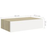 vidaXL Nástenná zásuvková polica dub a biela 40x23,5x10 cm MDF – Obrázok 9