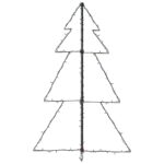 vidaXL Vianočný stromček, kužeľ, 160 LED, dovnútra aj von 78x120 cm – Obrázok 6