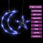 vidaXL Hviezdy a mesiac svetlá diaľkové ovládanie 138 LED modré – Obrázok 3