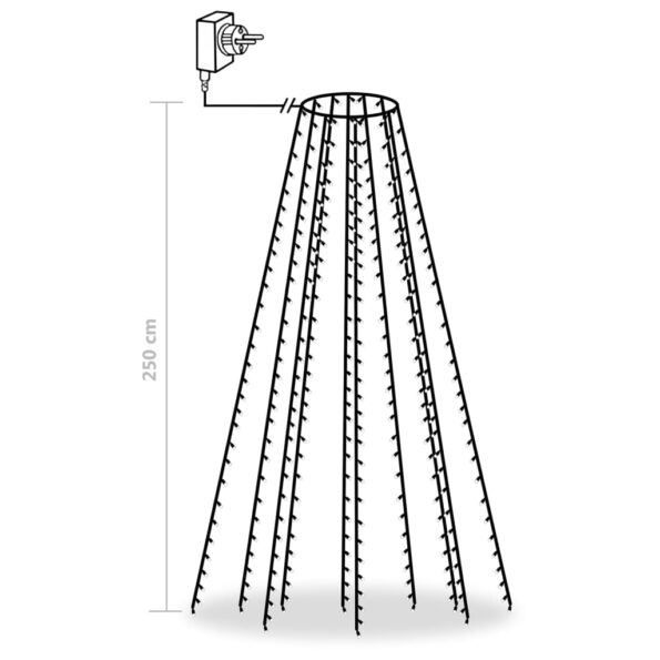 VXL8720286434567_g_en_hd_6.jpg vidaXL Svetelná sieť na vianočný stromček 250 LED, modrá 250 cm – Obrázok 8