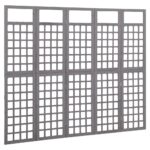 vidaXL 5-panelový paraván/mriežka masívne jedľové drevo sivé 201,5x180 cm – Obrázok 2