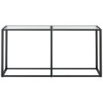 vidaXL Konzolový stolík priehľadný 160x35x75,5 cm tvrdené sklo – Obrázok 3