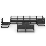 vidaXL 10-dielna záhradná sedacia súprava čierna masívna borovica – Obrázok 3