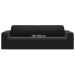 vidaXL Naťahovací poťah na 3-miestnu pohovku čierny polyester Jersey – Obrázok 6
