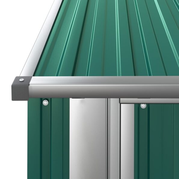 vidaXL Záhradná kôlňa, zelená 180,5x97x209,5 cm, pozinkovaná oceľ – Obrázok 6