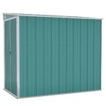 vidaXL Nástenná záhradná kôlňa zelená 118x194x178 cm pozinkovaná oceľ – Obrázok 2
