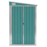 vidaXL Nástenná záhradná kôlňa zelená 118x194x178 cm pozinkovaná oceľ – Obrázok 3