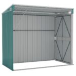 vidaXL Nástenná záhradná kôlňa zelená 118x194x178 cm pozinkovaná oceľ – Obrázok 6