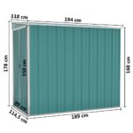 vidaXL Nástenná záhradná kôlňa zelená 118x194x178 cm pozinkovaná oceľ – Obrázok 7