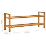 vidaXL Regál na topánky s 2 policami 100x27x40 cm, dubový masív – Obrázok 6