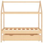 vidaXL Detský posteľný rám so zásuvkou borovicový masív 70x140 cm – Obrázok 3