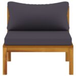 vidaXL 3-dielna záhradná sedacia súprava s tmavosivými podložkami akáciové drevo – Obrázok 5