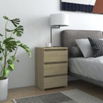 vidaXL Nočné stolíky 2 ks, dub sonoma 40x35x62,5 cm, kompozitné drevo – Obrázok 3