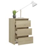 vidaXL Nočné stolíky 2 ks, dub sonoma 40x35x62,5 cm, kompozitné drevo – Obrázok 4