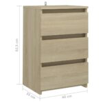 vidaXL Nočné stolíky 2 ks, dub sonoma 40x35x62,5 cm, kompozitné drevo – Obrázok 9