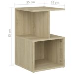 vidaXL Nočný stolík, dub sonoma 35x35x55 cm, kompozitné drevo – Obrázok 6