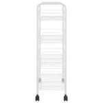 vidaXL Kuchynský vozík so 4 poschodiami biely 46x26x85 cm železný – Obrázok 4