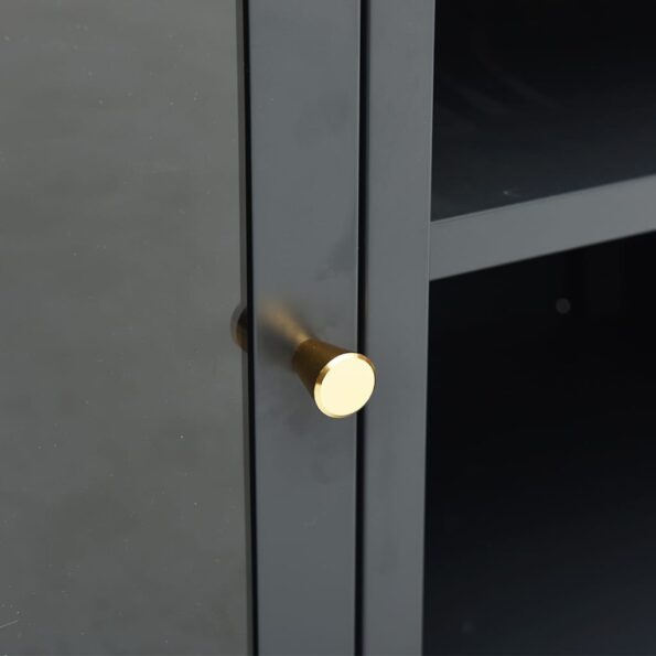 vidaXL TV skrinka antracitová 105x35x52 cm oceľ a sklo – Obrázok 3