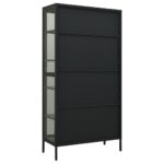 vidaXL Vitrína antracitová 90x40x180 cm oceľ a tvrdené sklo – Obrázok 6