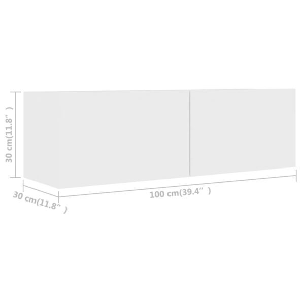 vidaXL 2-dielna súprava TV skriniek biela drevotrieska – Obrázok 7