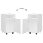 vidaXL Príručná skrinka+kolieska, biela 33x38x60 cm, kompozitné drevo – Obrázok 7