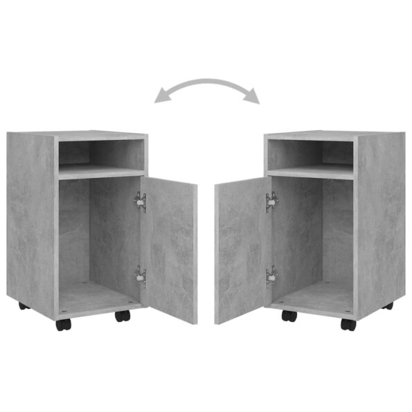 vidaXL Príručná skrinka+kolieska, betónová 33x38x60cm kompozitné drevo – Obrázok 7