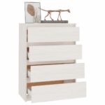 vidaXL Bočná skrinka biela 60x36x84 cm borovicový masív – Obrázok 4