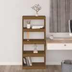 vidaXL Knižnica/deliaca stena medová 60x30x135,5 cm masívna borovica – Obrázok 3