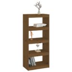 vidaXL Knižnica/deliaca stena medová 60x30x135,5 cm masívna borovica – Obrázok 4