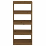 vidaXL Knižnica/deliaca stena medová 60x30x135,5 cm masívna borovica – Obrázok 5