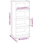 vidaXL Knižnica/deliaca stena medová 60x30x135,5 cm masívna borovica – Obrázok 8