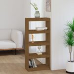 vidaXL Knižnica/deliaca stena medová 60x30x135,5 cm masívna borovica