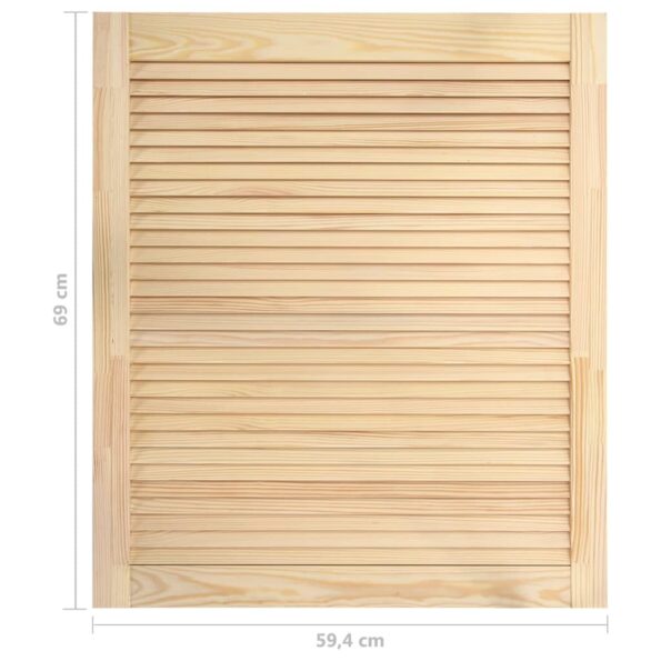 vidaXL Lamelové dvierka na skrinku 69x59,4 cm, borovicový masív – Obrázok 6