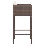 vidaXL Barové stoličky 2 ks s podložkami hnedé polyratanové – Obrázok 5