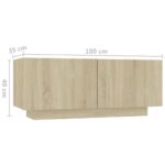 vidaXL Nočný stolík dub sonoma 100x35x40 cm drevotrieska – Obrázok 9