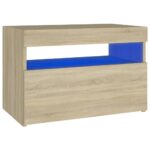 vidaXL Nočný stolík a LED svetlá dub sonoma 60x35x40 cm – Obrázok 2