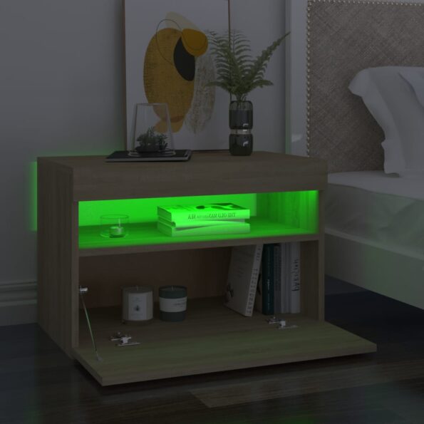 VXL8720286640623_g_en_hd_1.jpg vidaXL Nočný stolík a LED svetlá dub sonoma 60x35x40 cm – Obrázok 3