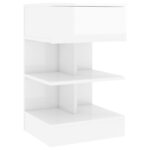 vidaXL Nočné stolíky 2 ks lesklé biele 40x35x65 cm – Obrázok 5