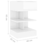 vidaXL Nočné stolíky 2 ks lesklé biele 40x35x65 cm – Obrázok 8