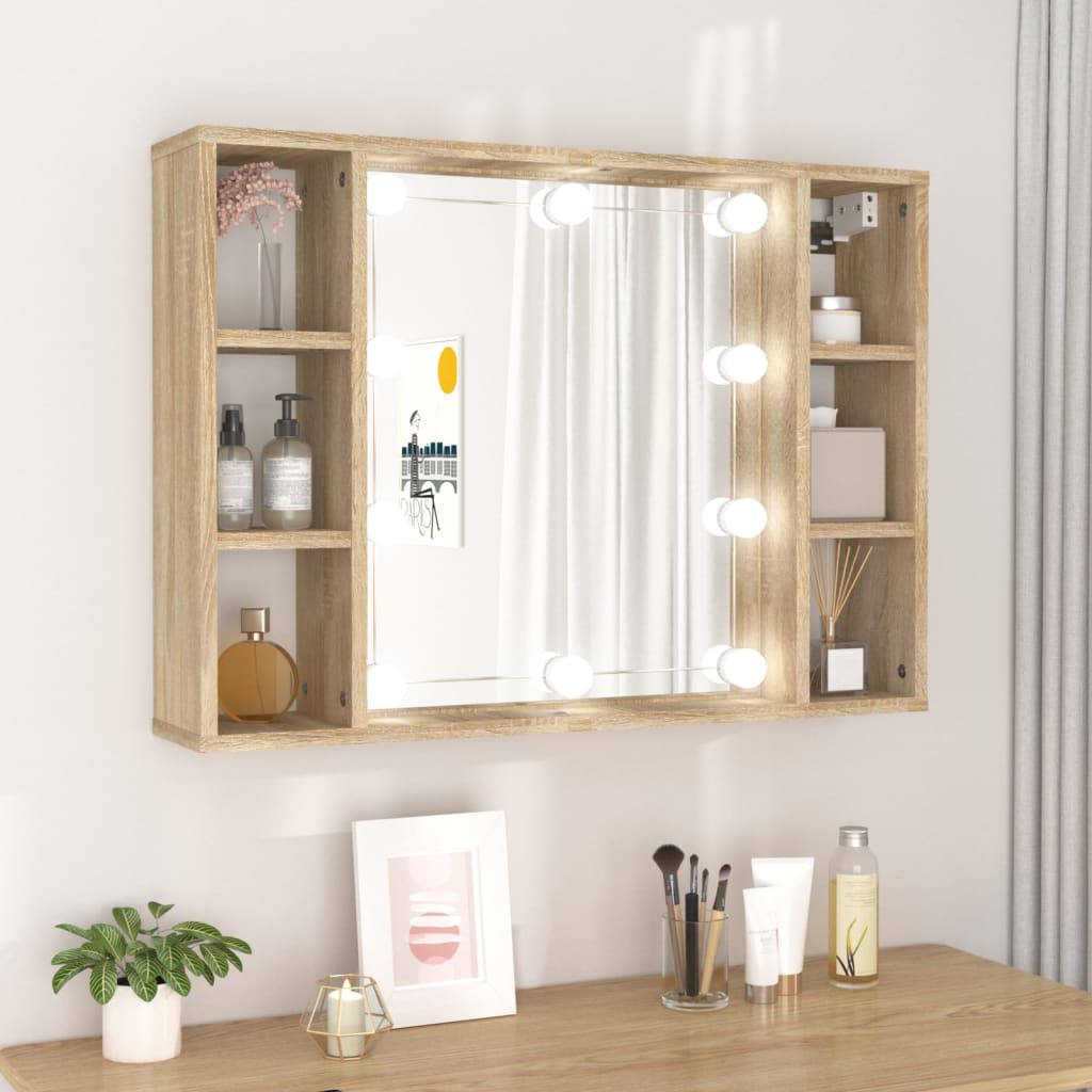 VXL8720286644553_m_en_hd_1.jpg vidaXL Zrkadlová skrinka s LED dub sonoma 76x15x55 cm – Obrázok 1