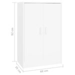 vidaXL Skrinka na topánky biela 60x35x92 cm drevotrieska – Obrázok 8