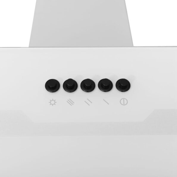 vidaXL Nástenný digestor 60 cm oceľ a tvrdené sklo biely – Obrázok 7