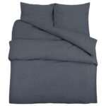 vidaXL Súprava obliečok na paplón antracit 135x200cm ľahké mikrovlákno – Obrázok 2