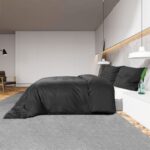 vidaXL Posteľná bielizeň, čierna 200x220 cm, ľahké mikrovlákno – Obrázok 4