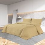 vidaXL Súprava obliečok na paplón sivohnedá 135x200 cm bavlna